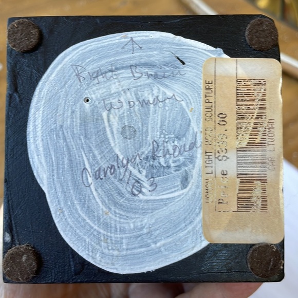 Not for sale..CAROLYN RHOUDS’ hand carved wood sculpture, “Right Brain Woman” - Picture 14 of 15